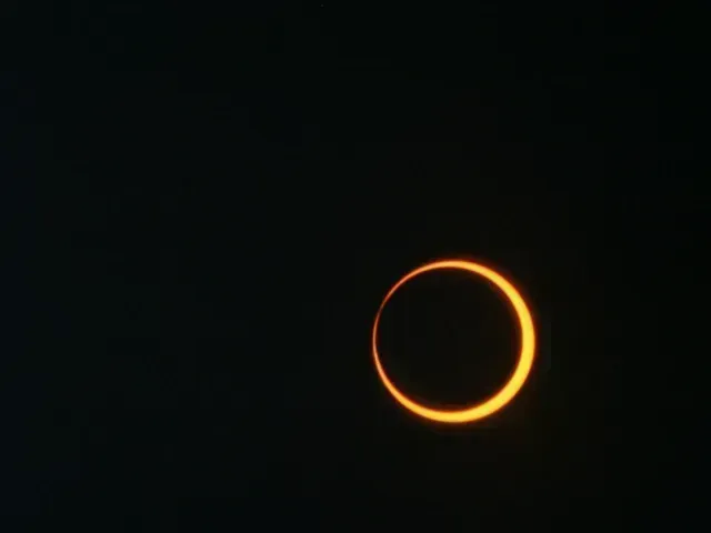 The fiery ring of sun of an annular solar eclipse, NASA